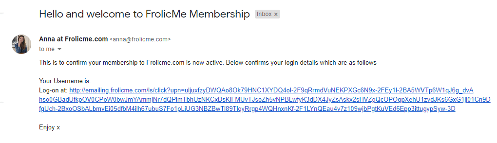 frolicme.com confirm email