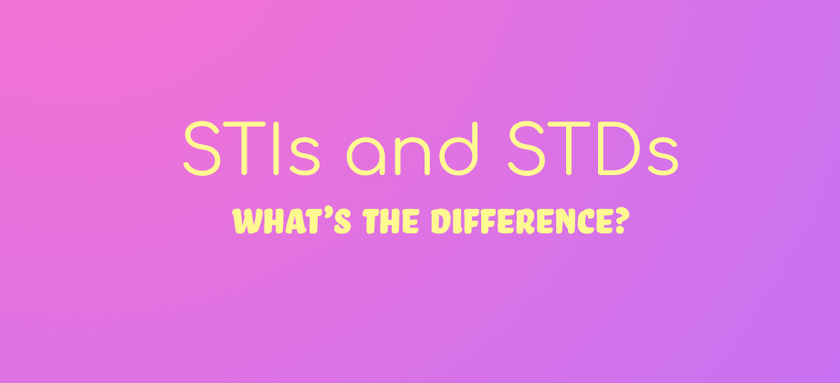 Difference Between STI and STDs purple and yellow thumbnail